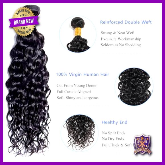 20 22 24 Inch Brazilian Virgin Hair Bundles 3 Pack Wet Wavy Extensions main image 4